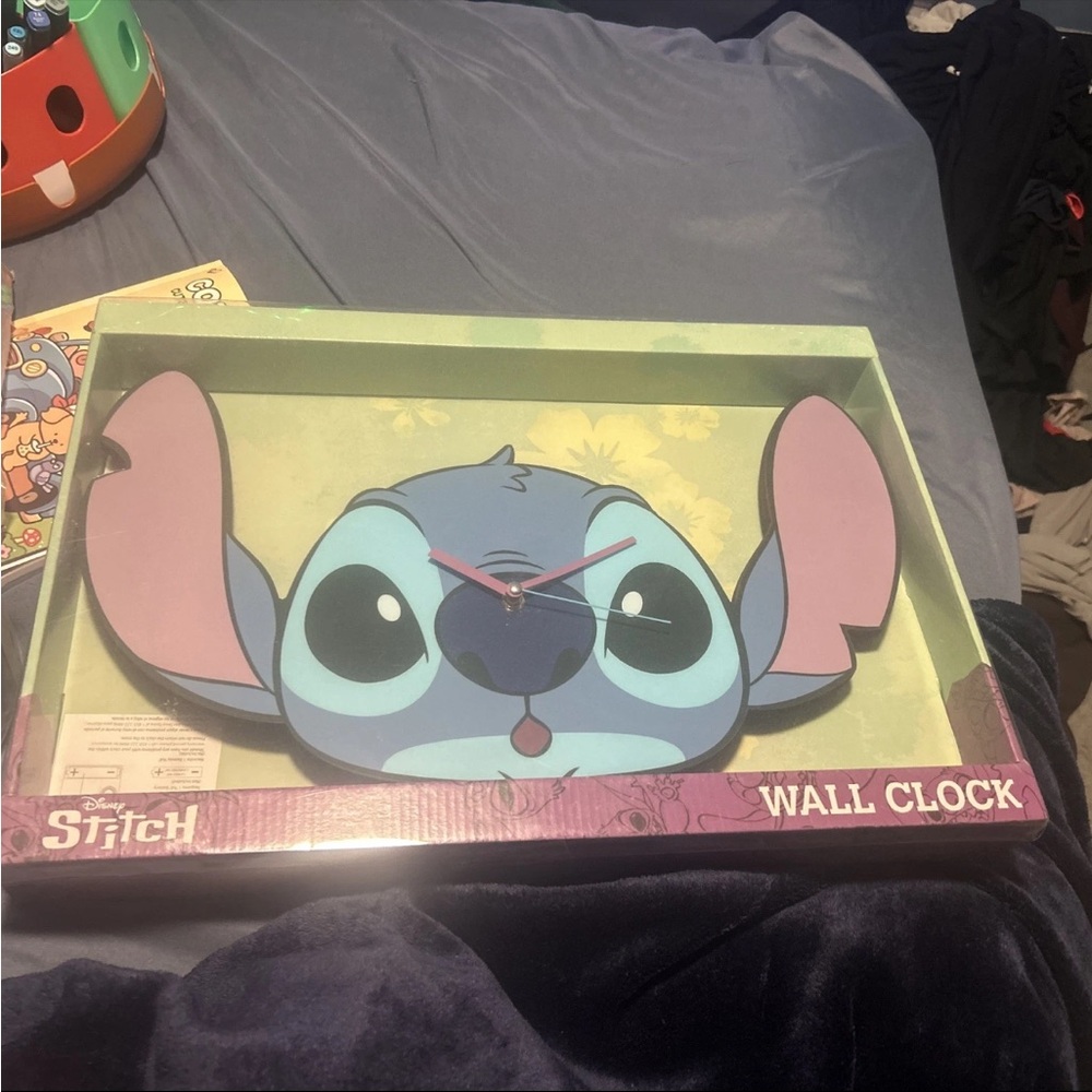 Disney Stitch Blue and Purple Wall Clock